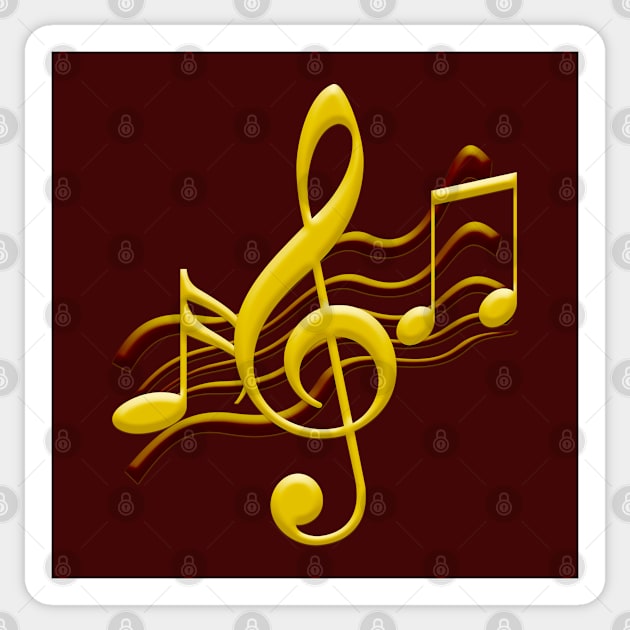 Musical Notes (Gold) Sticker by mavicfe